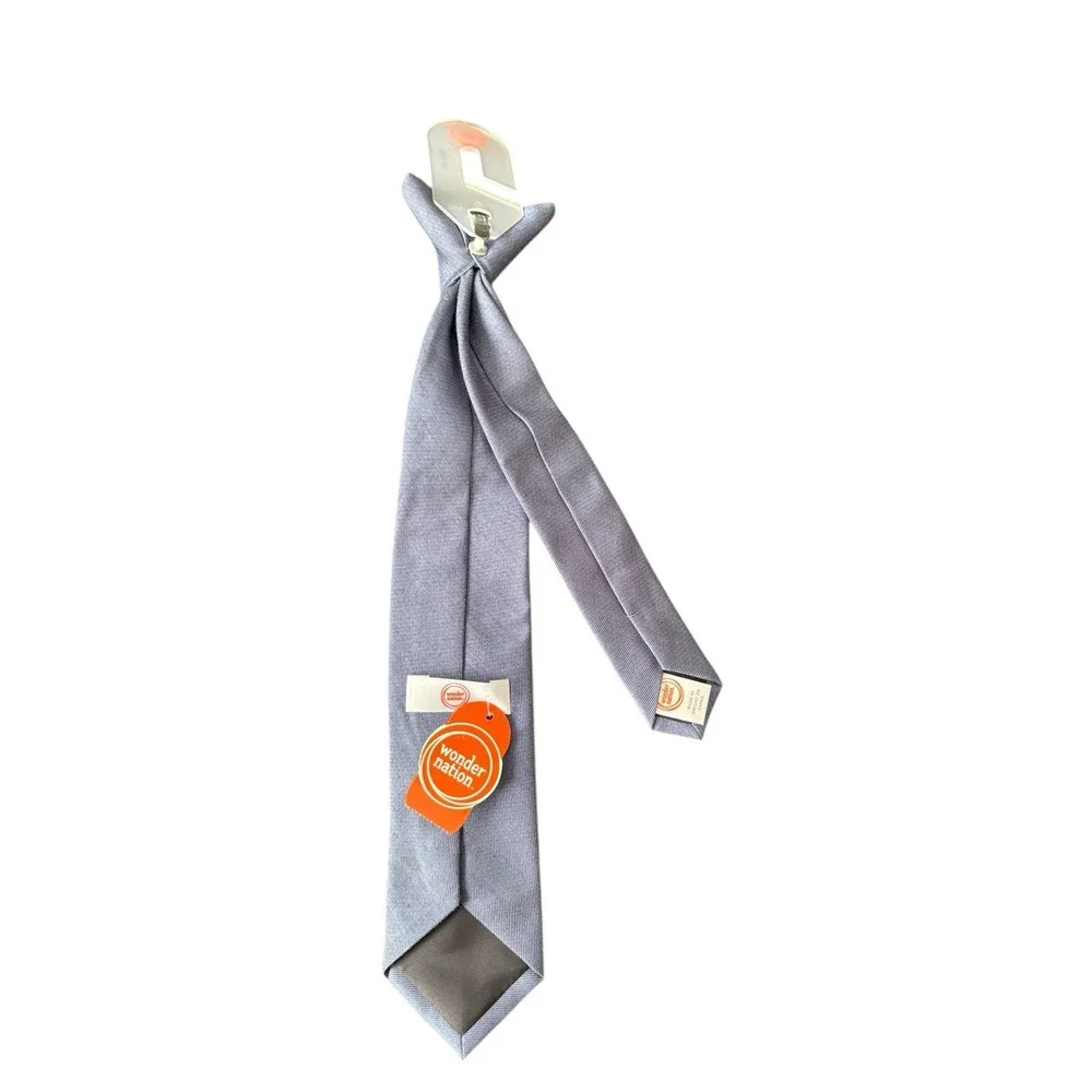 Wonder Nation Boy's Clip‎ On Tie Blue NEW 14 Inches Long 2.75